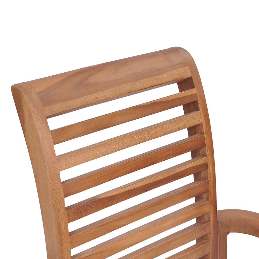 Dining Chairs 2 pcs with Grey Cushions Solid Teak Wood