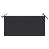 Garden Bench with Anthracite Cushion 112 cm Solid Teak Wood