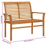 Garden Bench with Anthracite Cushion 112 cm Solid Teak Wood