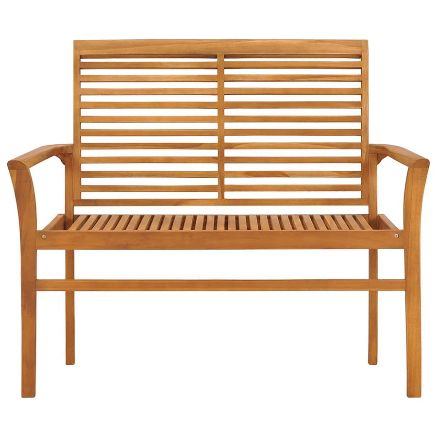 Garden Bench with Grey Cushion 112 cm Solid Teak Wood