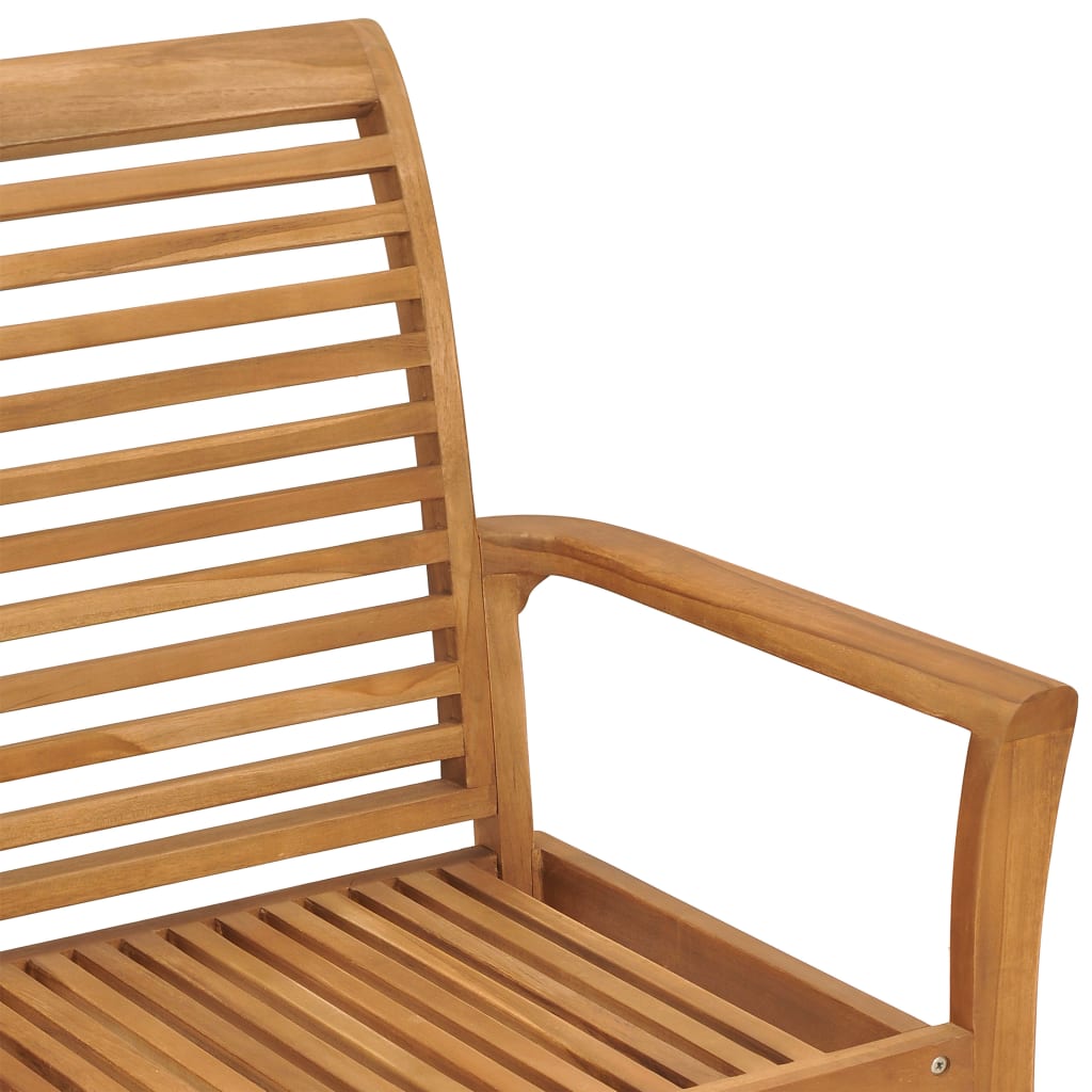 Garden Bench with Green Cushion 112 cm Solid Teak Wood