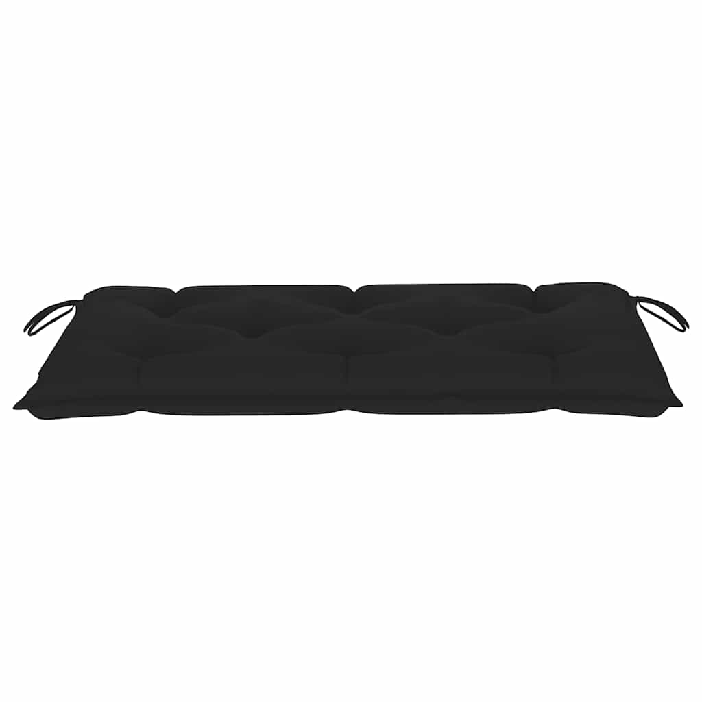Garden Bench with Black Cushion 112 cm Solid Teak Wood