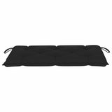 Garden Bench with Black Cushion 112 cm Solid Teak Wood