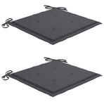 Garden Chairs 2 pcs with Anthracite Cushions Solid Teak Wood