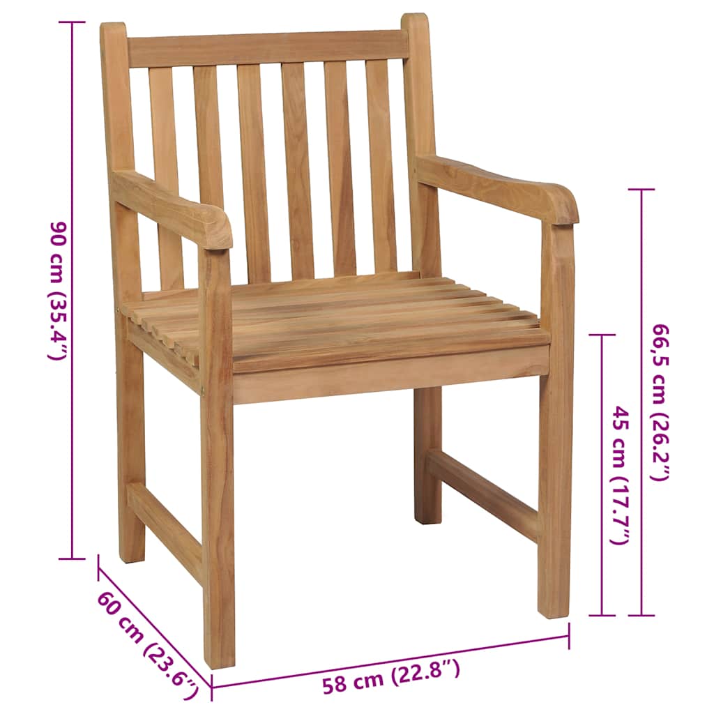 Garden Chairs 2 pcs with Anthracite Cushions Solid Teak Wood