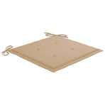 Garden Chairs 2 pcs with Beige Cushions Solid Teak Wood