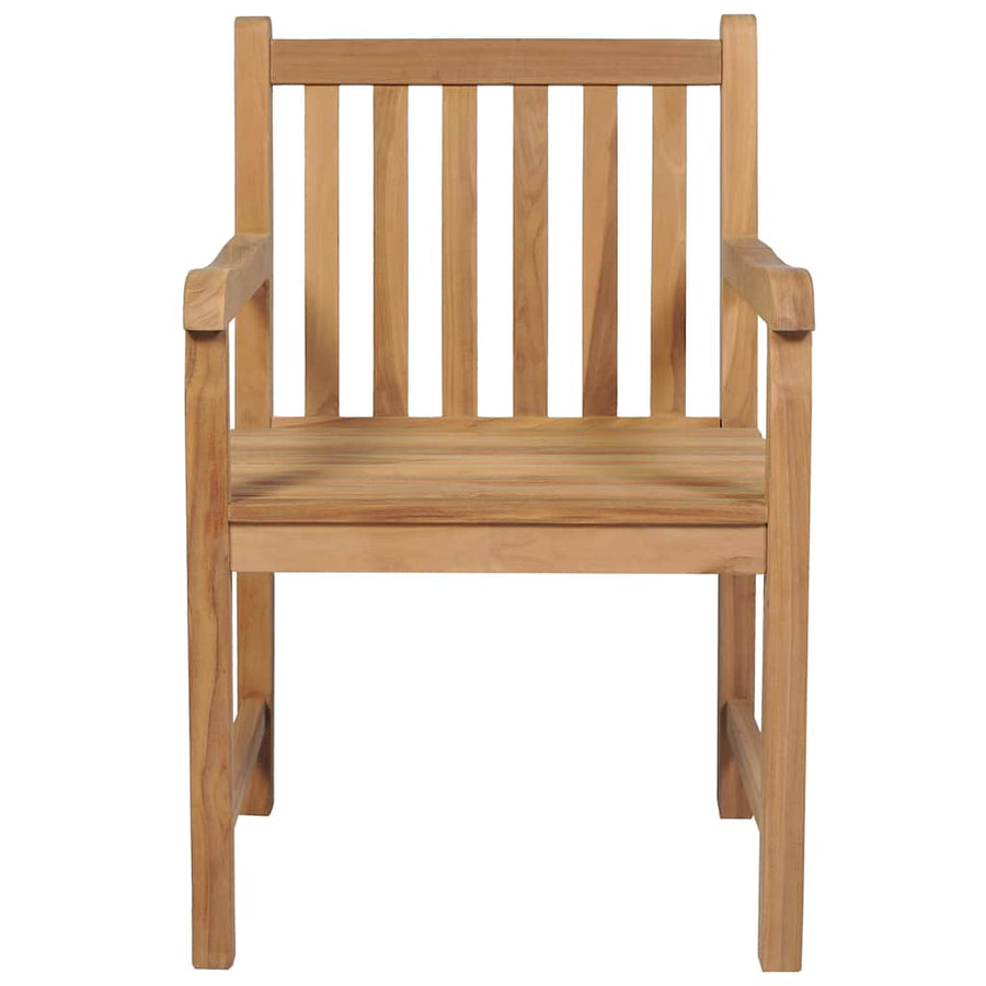 Garden Chairs 2 pcs with Red Cushions Solid Teak Wood