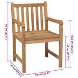 Garden Chairs 2 pcs with Black Cushions Solid Teak Wood
