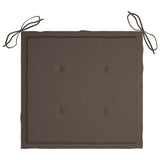 Garden Chairs 2 pcs with Taupe Cushions Solid Teak Wood