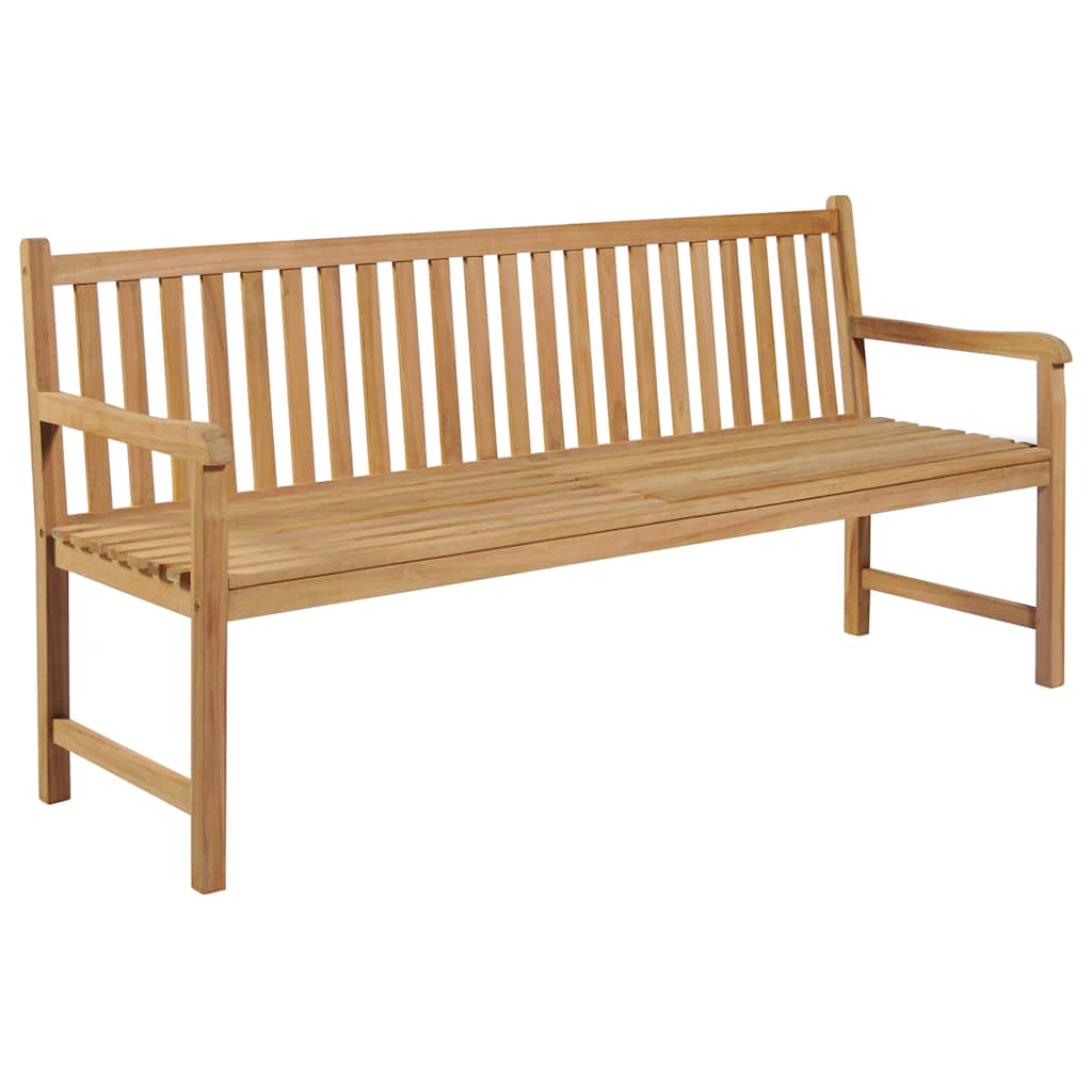 Garden Bench with Cream Cushion 175 cm Solid Teak Wood