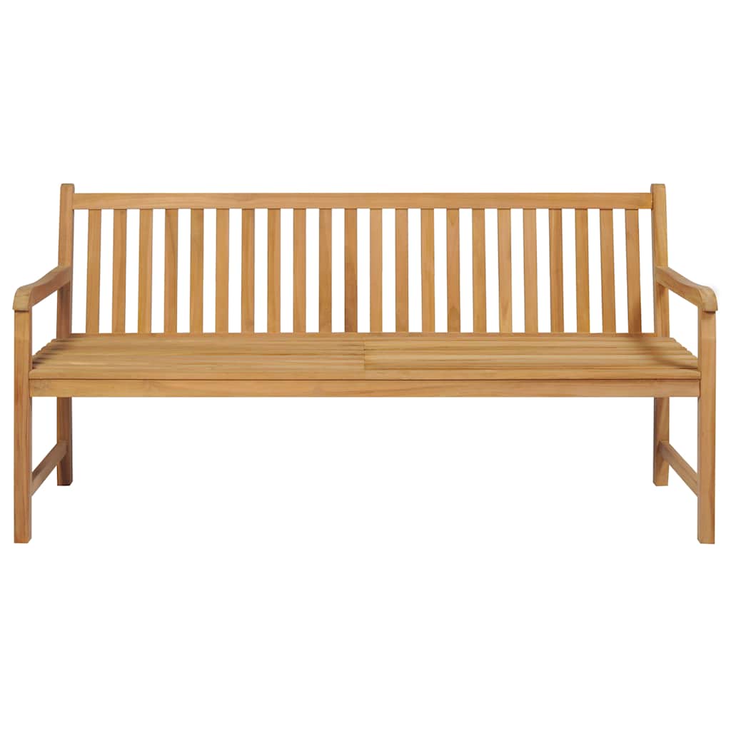 Garden Bench with Cream Cushion 175 cm Solid Teak Wood