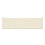 Garden Bench with Cream Cushion 175 cm Solid Teak Wood