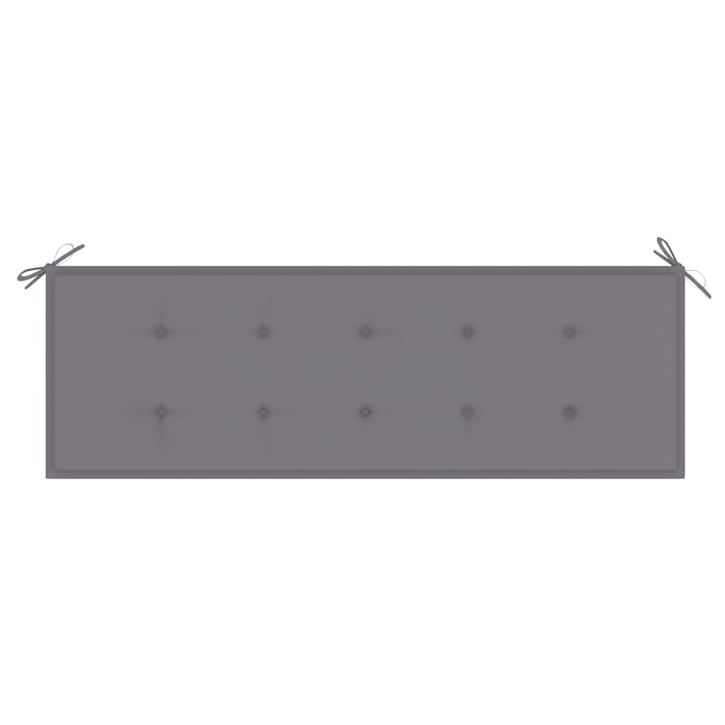 Garden Bench with Grey Cushion 150 cm Solid Teak Wood