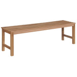 Garden Bench with Black Cushion 150 cm Solid Teak Wood - Front View
