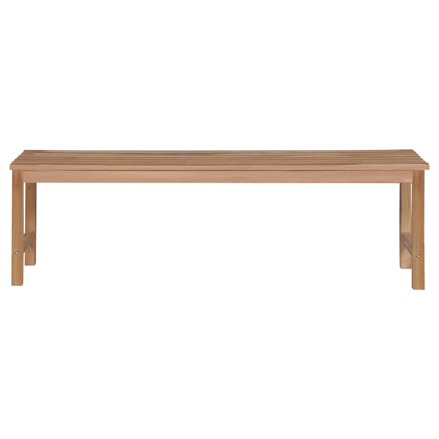 Garden Bench with Black Cushion 150 cm Solid Teak Wood