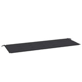 Garden Bench with Black Cushion 150 cm Solid Teak Wood