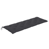 Garden Bench with Anthracite Cushion 150 cm Solid Teak Wood