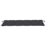 Garden Bench with Anthracite Cushion 150 cm Solid Teak Wood - Side View