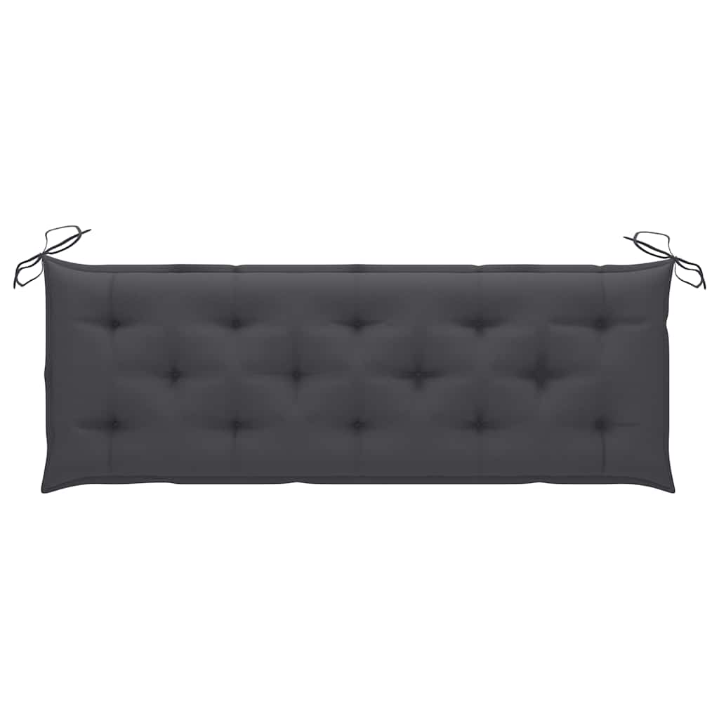 Garden Bench with Anthracite Cushion 150 cm Solid Teak Wood