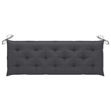 Garden Bench with Anthracite Cushion 150 cm Solid Teak Wood - Top-Down View