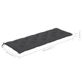 Garden Bench with Anthracite Cushion 150 cm Solid Teak Wood - Extra Image