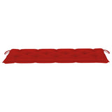 Garden Bench with Red Cushion 150 cm Solid Teak Wood