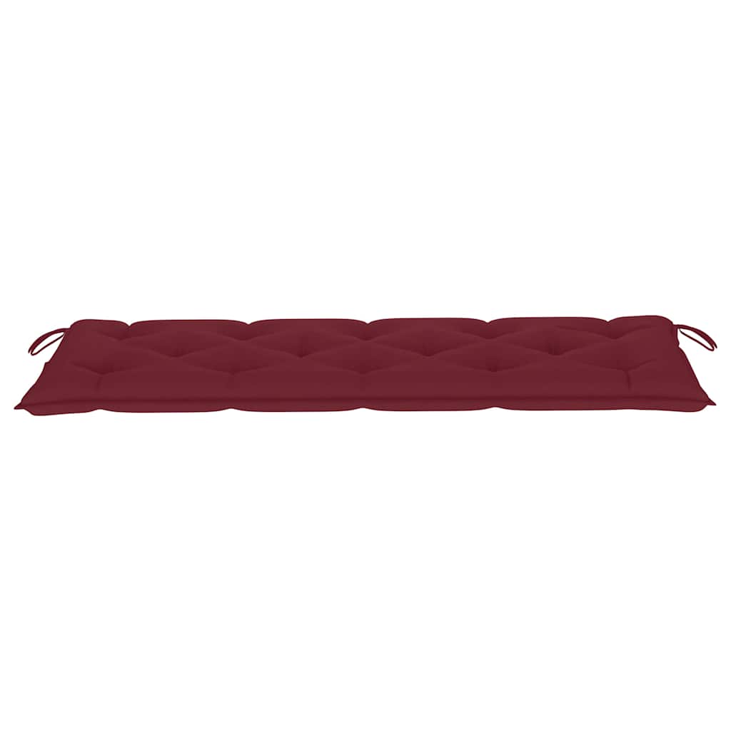 Garden Bench with Wine Red Cushion 150 cm Solid Teak Wood