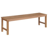Garden Bench with Blue Cushion 150 cm Solid Teak Wood