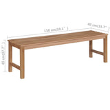 Garden Bench with Blue Cushion 150 cm Solid Teak Wood - Extra Image