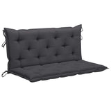 Swing Bench with Anthracite Cushion 120 cm Solid Teak Wood
