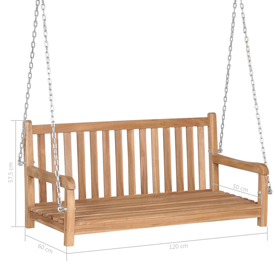 Swing Bench with Anthracite Cushion 120 cm Solid Teak Wood
