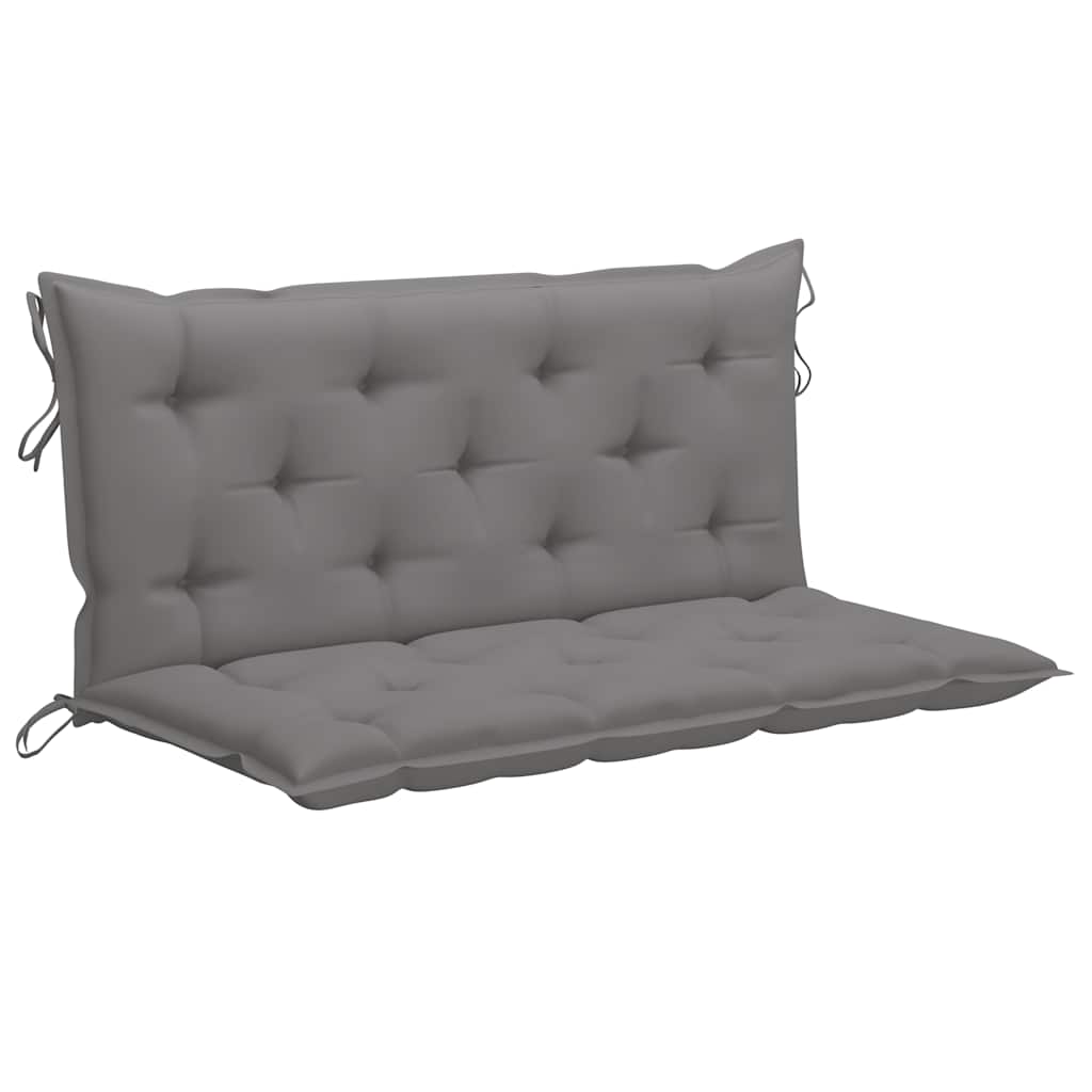 Swing Bench with Grey Cushion 120 cm Solid Teak Wood
