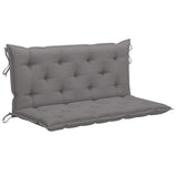 Swing Bench with Grey Cushion 120 cm Solid Teak Wood