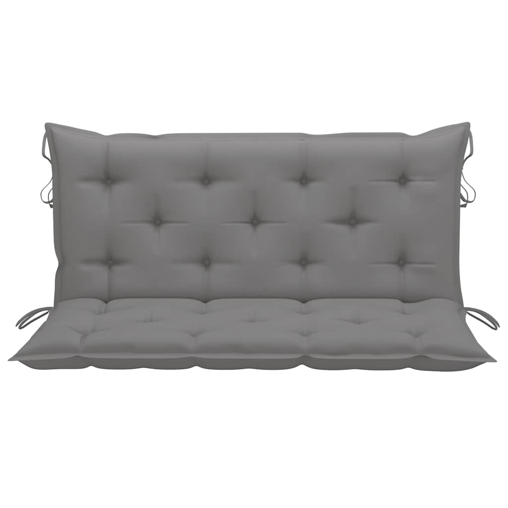 Swing Bench with Grey Cushion 120 cm Solid Teak Wood