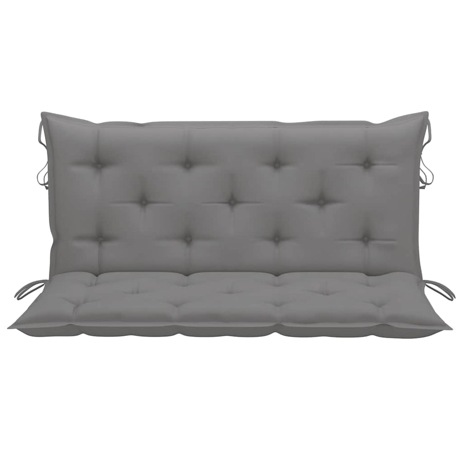 Swing Bench with Grey Cushion 120 cm Solid Teak Wood