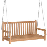 Swing Bench with Grey Cushion 120 cm Solid Teak Wood