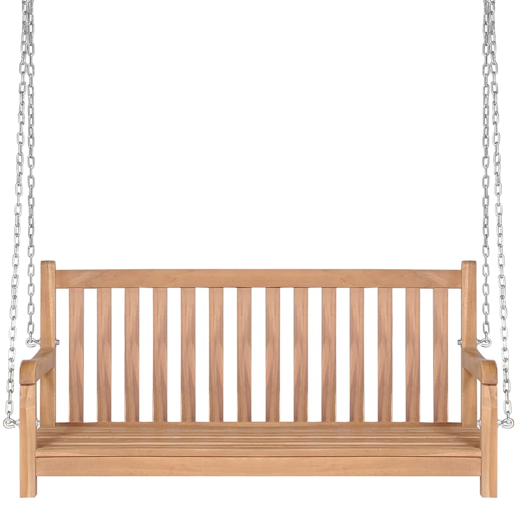 Swing Bench with Grey Cushion 120 cm Solid Teak Wood