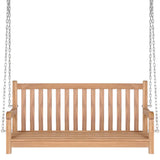 Swing Bench with Grey Cushion 120 cm Solid Teak Wood