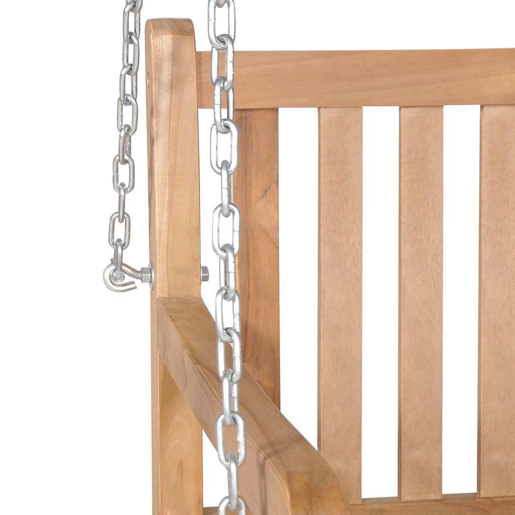 Swing Bench with Grey Cushion 120 cm Solid Teak Wood