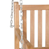 Swing Bench with Grey Cushion 120 cm Solid Teak Wood