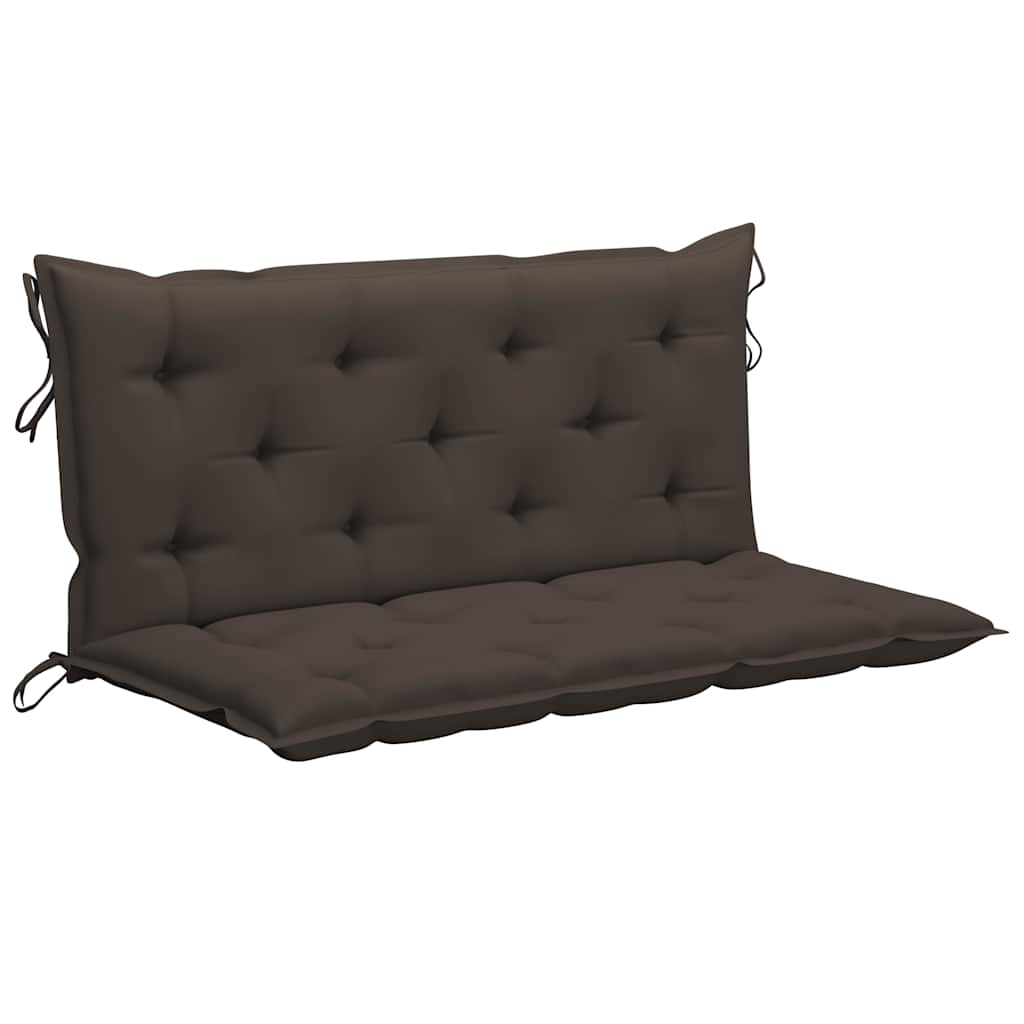 Swing Bench with Taupe Cushion 120 cm Solid Teak Wood