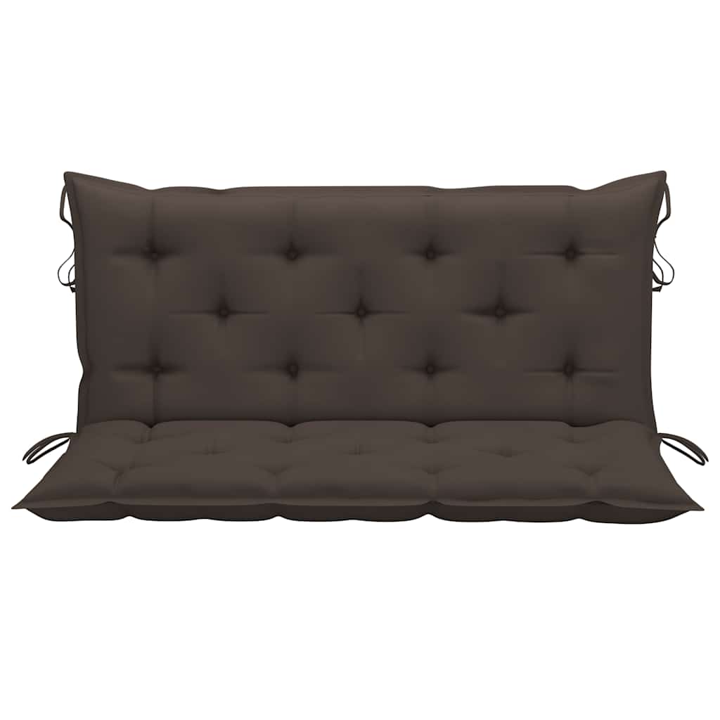 Swing Bench with Taupe Cushion 120 cm Solid Teak Wood