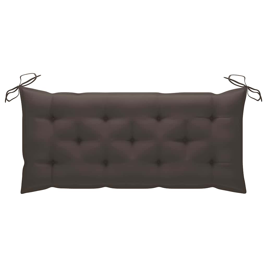 Swing Bench with Taupe Cushion 120 cm Solid Teak Wood