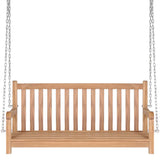 Swing Bench with Taupe Cushion 120 cm Solid Teak Wood
