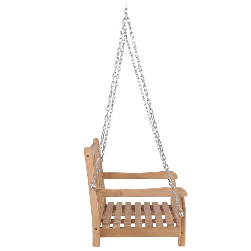 Swing Bench with Taupe Cushion 120 cm Solid Teak Wood