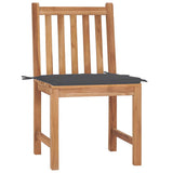 Garden Chairs 2 pcs with Cushions Solid Teak Wood - Front View