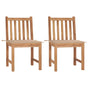 Garden Chairs 2 pcs with Cushions Solid Teak Wood