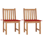 Garden Chairs 2 pcs with Cushions Solid Teak Wood