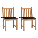 Garden Chairs 2 pcs with Cushions Solid Teak Wood