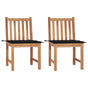 Garden Chairs 2 pcs with Cushions Solid Teak Wood